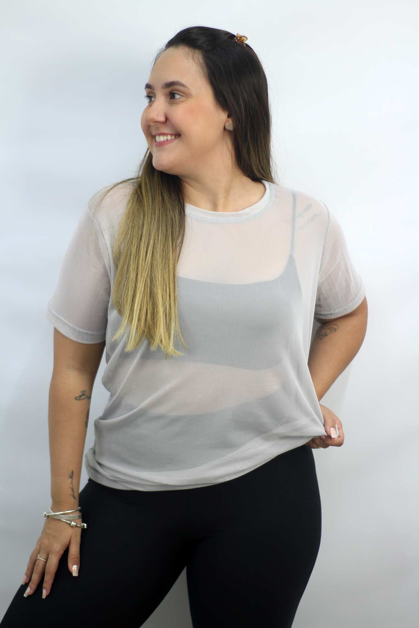 CAMISETÃO DE TULE ref.5545