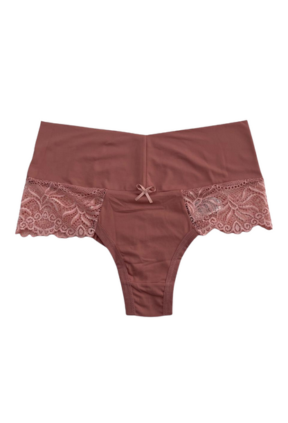FIO DUPLO PLUS SIZE COM CÓS DUPLO E RENDA ref.20550